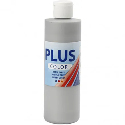 Plus Color hobbyfärg, silver, 250 ml/1 fl.
