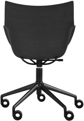 Kartell Q/Wood Kontorsstol Svart/Svart Trä med Svart Klädsel