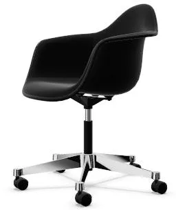 Vitra Eames Plastic PACC Kontorsstol med Swivel Helt Klädd Svart/Hoopsak F60