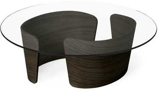 Sibast Furniture No 7 Lounge Soffbord Ø90 Låg Mörk Oljad Ek/Glas